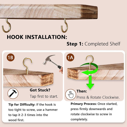 SFXENLK 2-Pack 6 Cubicle Shelf for Fabric Walls, Wooden Cubicle Corner Shelf with Cable Hole and Hooks, Cubicle Hanging