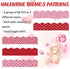 Whaline 69Ft Valentine's Day Glitter Bulletin Board Borders, 5 Designs Red Pink Heart Stripe Dot Decoration