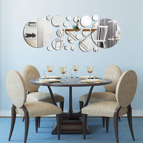 Zonon 30 Pcs Living Room Wall Decor, DIY Acrylic Mirror Wall Letter Signs Stickers for Home Bedroom Living Room