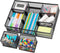 Marbrasse 3 Packs Desk Drawer Organizers - Metal Mesh Dividers with 9 Adjustable Compartments for Desktop