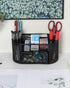EasyPAG Desk Organizer, Mesh Desktop Caddy with 8 Compartments and 1 Drawer for Office Supplies (Black)