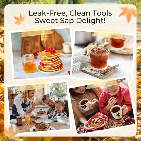 ANATIA 4PCS 2 Maple Syrup Tapping Kit with Stainless Steel Maple Taps Food Grade Tubing Cleaning Brushes Maple Birch