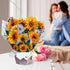 Tecculi 3D 7.5inches Greeting Cards Pop Up Cards Small Paper Flower Bouquet Gifts for Women Mom Wife Birthday