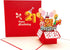 iGifts And Cards Happy 21st Red Birthday Party Box - 3D Pop Up Greeting Card for Unique Celebration, Balloons, Gifts