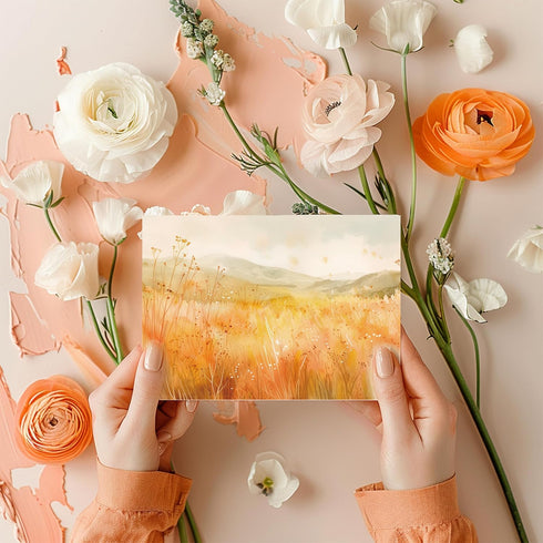 Blank Cards with Envelopes, Whimsical Watercolor Design Blank Greeting Cards 4x6, 40 Pack with Matching Rustic Envelopes