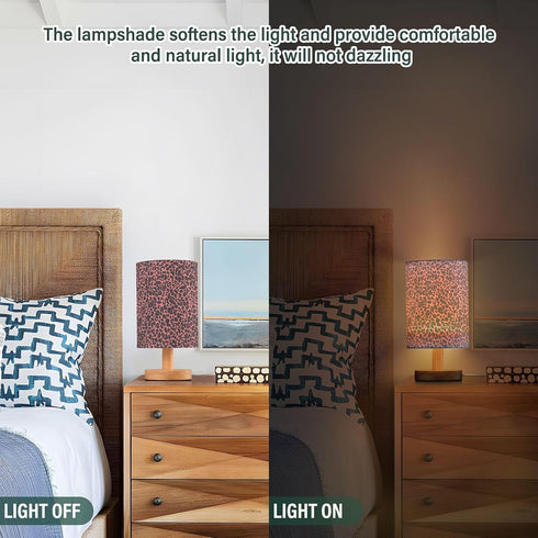 Amooorous Leopard Skin Print Black Peach Bedroom Table Lamp Baby Night Light for Farm Lamp for Study Desk Decor de