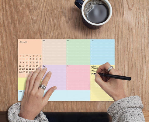 Week Planner Time Tracker To Do LIst Notepad Goal Setting Busy Life Checklist Time Management Organizer Work Life Balance 7" x 11" Premium 100gsm 62 Sheets Tear Off Scheduler Task Priority Office Work by Dewny brand