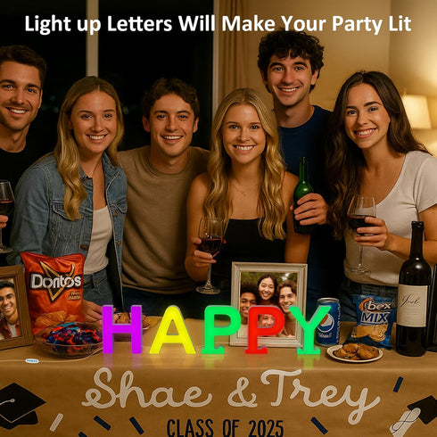 MeRGBWLife Light Up LED Letter Lights USB Powered Color Changing Alphabet Sign, APP Controlled Night Light for Bedroom