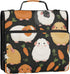 Fisyme 3 Cute Guinea Pigs Carrot Zipper Binder Ring with Zipper and Shoulder Strap Large Capacity Multi-Pocket Binder