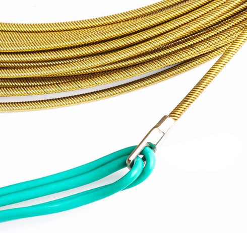 Fish Tape Electrical Wire Threader, Electrician Cable Guider Puller Tool for Right Angle Pipe, Wall Slot