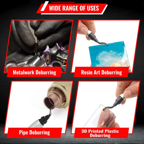 AFA Tooling Deburring Tool with 11 High Speed Steel Swivel Blades for Metal, Resin, PVC, Copper, Plastic Edges