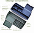 Wood-like Desktop Organizer for Pen, Pencil, Letters, and Small Office Supplies Storage, Royal Blue for School