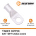 SELTERM 10pcs 3/0 AWG-1/2" Stud Tinned Copper Wire Lugs, Heavy Duty Battery Cable Ends, UL Marine Grade Copper