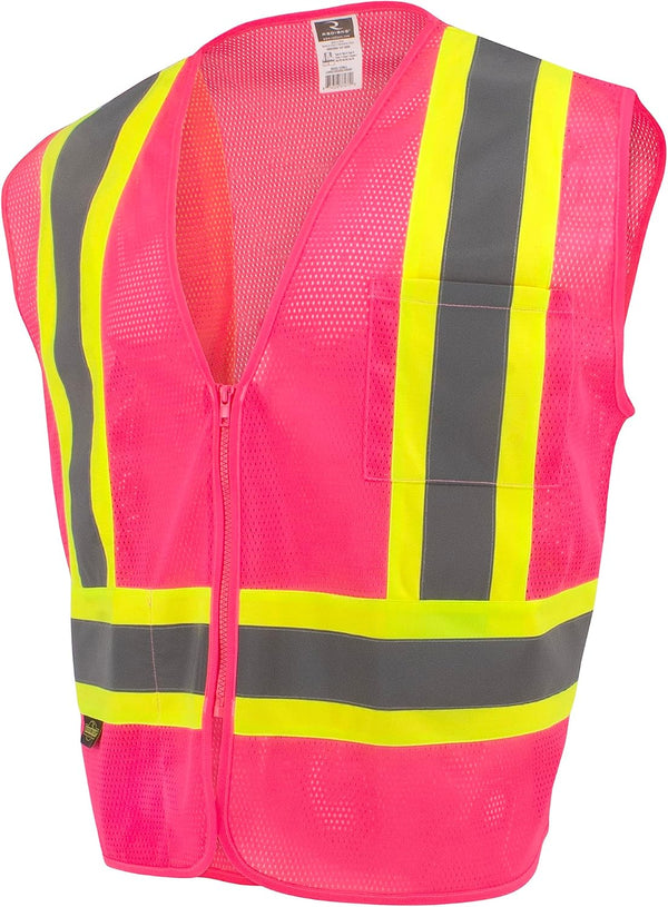 Radians SV22-1 Economy Type O Class 1 Safety Vest, Pink Mesh Size 4X-Large, 1 Each