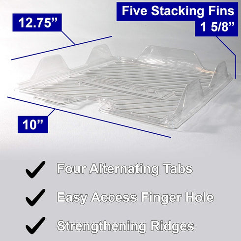 File Organizers, Letter Size, Stackable Trays for Desk, 12 Pack, Clear for Office Files, Mail, Documents