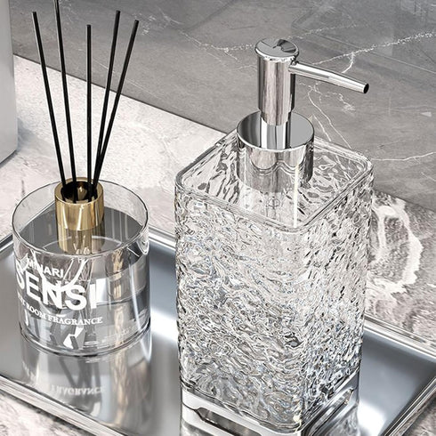 Psdndeww Bathroom Hand Sanitizers Container Portable Glass Travel Liquid Soap Dispenser Shampoo BodyWash Dispenser