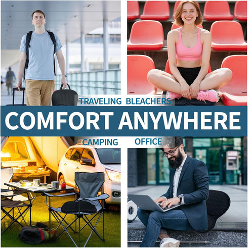 Newivi 3D Portable Breathable Seat Cushion Foldable, Soft & Lightweight for Airplane Travel Stadium Cushion