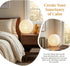 E14 Bulb, Totority Modern Paper Table Lamp, Japanese Lantern Style Bedside Night Light for Bedroom & Living Room