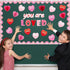 TaoBary Valentine's Day Bulletin Board Set 85 Pcs 3D Heart Honeycomb Owl Love Truck Cutouts