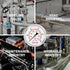 Glycerin Filled Pressure Gauge 0-100psi/kpa, 2-1/2" Dial, Stainless Steel Case, 1/4" NPT Center Back Mount