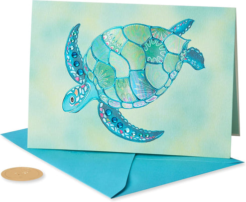 Papyrus Blank Card - Mosaic Turtle