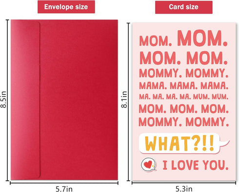 YIWANSIN Mommy Funny Mothers Day Card for Mom, Sweet and Humorous Mother Day Card for Mama Mum, Cute I Love You Mom