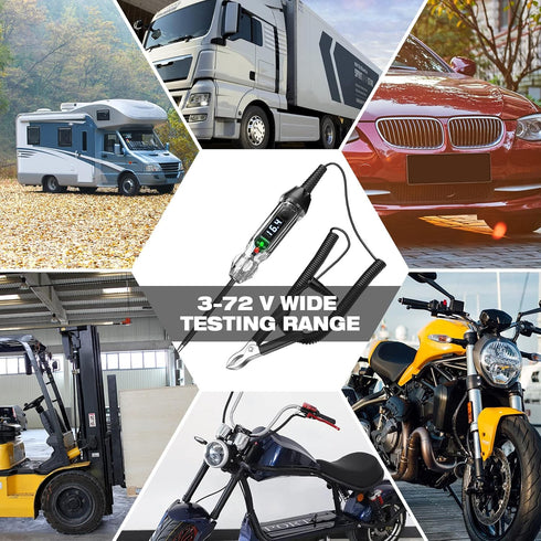 Upgraded 3-72V Buzzer Automotive Test Light, Heavy Duty Digital LED Circuit Tester with Voltmeter