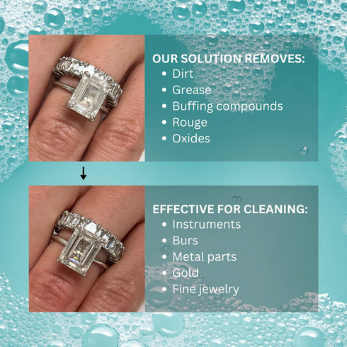 (1 GemOro Jewelry Cleaner Solution Concentrate for Ultrasonic Machines | Professional Performance Liquid Cleans Rings