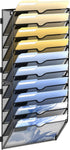 DALTACK Wall File Organizer, 10 Tier Hanging File Organizer for Papers, Folders, Clipboard, Office Cubicle Storage,
