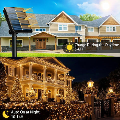 4-Pack 800 264FT 8 SyouHome Solar Fairy Lights Outdoor, LEDs Extra-Long Solar String Lights, Modes Waterproof Twinkle