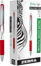 Zebra Pen Z-Grip Flight Retractable Ballpoint Pen, Bold Point 1.2mm, Red Ink, 12-Count