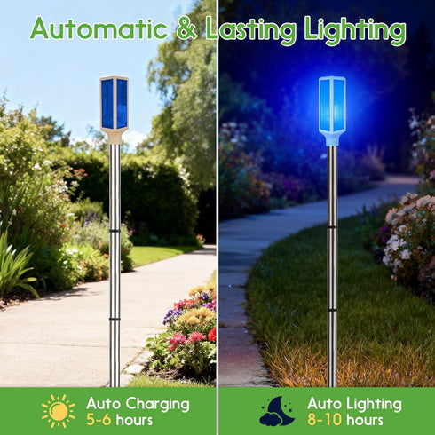 Kiinfendly 5 PCS Solar Driveway Markers, Solar Powered Driveway Lights on Poles, Outdoor Landscape Reflectors for Snow