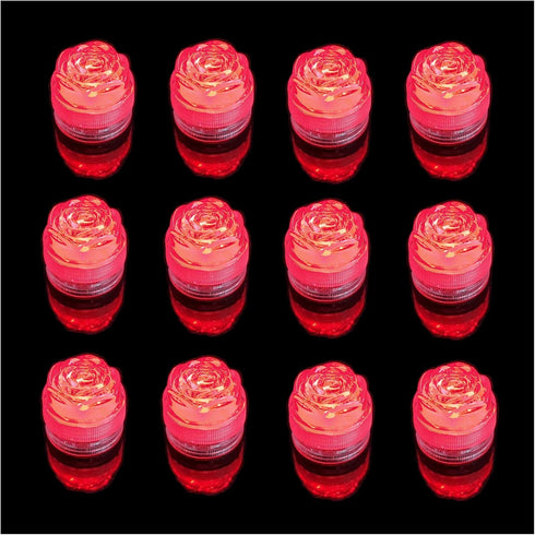 Submersible LED Lights, Flameless Waterproof Tea Light Candle for Party Decorations, Underwater Vases Light (Red)
