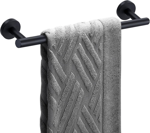 Nolimas Matte Black Bath Towel Bar, Classic Wall Mounted Towel Rack, SUS304 Stainless Steel, 16 Inches