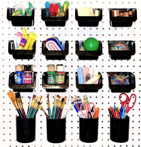 15 5" 5 5" WallPeg Pegboard Bins & Cups - each Bins and each Cups - Hooks to Peg Board Panel Organize Hardware Arrange