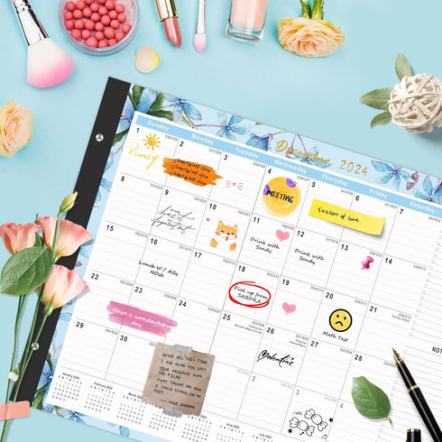 Gannyfer Large Desk Calendar 2024-2025, 18 Month Calendar Jul 2024 - Dec 2025, 22" x 17" Desktop Pad for Planning