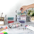 OGANAZI 6 PCS Clear Plastic Crayon Boxes with Snap Lids, Small Crayon Storage Box Stackable Crayon Container Box