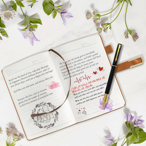 Wedding Officiant Book with Pen, 200 Pages A5 Lined Leather Wedding Journal Notebook, Gifts for Wedding Day Ceremony,