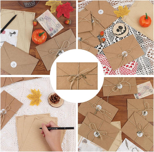 Vintage Stationary Paper and Envelopes Set, Includes 20 Sheets of Vintage Letter Papers and 10 Envelopes