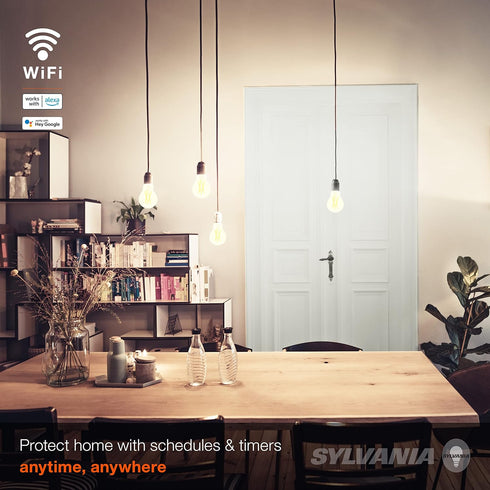 A19 Bulb, 7.5W 2700K, 1 Pack (75797) Sylvania WiFi LED Smart Light Efficient with Filament, for Alexa/Google Assistant