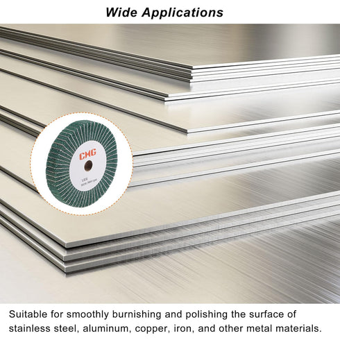 uxcell 150mm x 25mm 240 Grit Non-Woven Polishing Wheel for Stainless Steel Metal, Abrasive Cloth