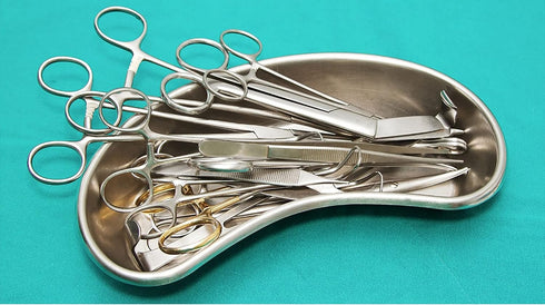 Kidney Tray Stainless Steel SS 304 X-Large Size 12 Inch, 1200 ml Kidney Shaped Emesis Basin Surgical Tray