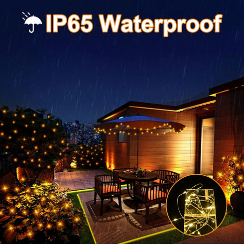 2 Pack Lights,16.4Ft 50LED BOLWEO Solar Powered String Lights, Solar Fairy Waterproof Wire Lighting for Indoor Outdoor