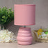 LT1168-RPK 12.68" Simple Designs Chic Glow Mini Stacked Ceramic Table Lamp, Monochromatic Fabric Shade, Small Accent