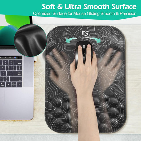 Gimars Upgrade Ergonomic Mouse Pad Wrist Rest with Memory Foam Massage Bump, Nonslip PU Base, Enlarge 30% Larger for