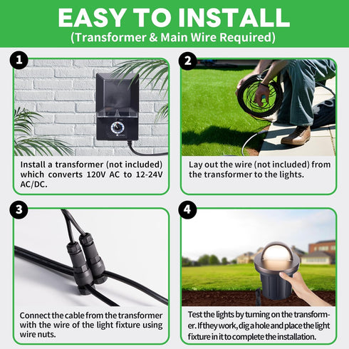 3000K 6W 420LM 12V IP67 Landscape Well Lights, LED Low Voltage Ground Lights, Waterproof Aluminum Oil-Rubbed Bronze