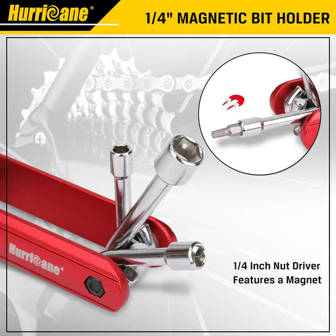 HURRICANE 6 in 1 Folding Nut Driver Set, Premium Portable Aluminum Handle, SAE Hex Nut Driver