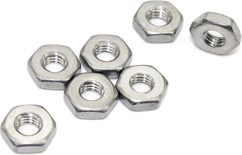 Stainless 4-40 Hex Nut (100 pcs) - 18-8 304 Stainless Steel, Bright Finish