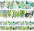 Bulletin Board Border with Green Plant Tropical Die-Cut Rolled Two-Sided Printed Palm Tree Leaves for Classroom