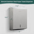 Commercial Paper Towel Dispenser Wall Mount, Large C/Z Tri Fold Multifold Hand Towels Dispenser, Brushed Stainless
